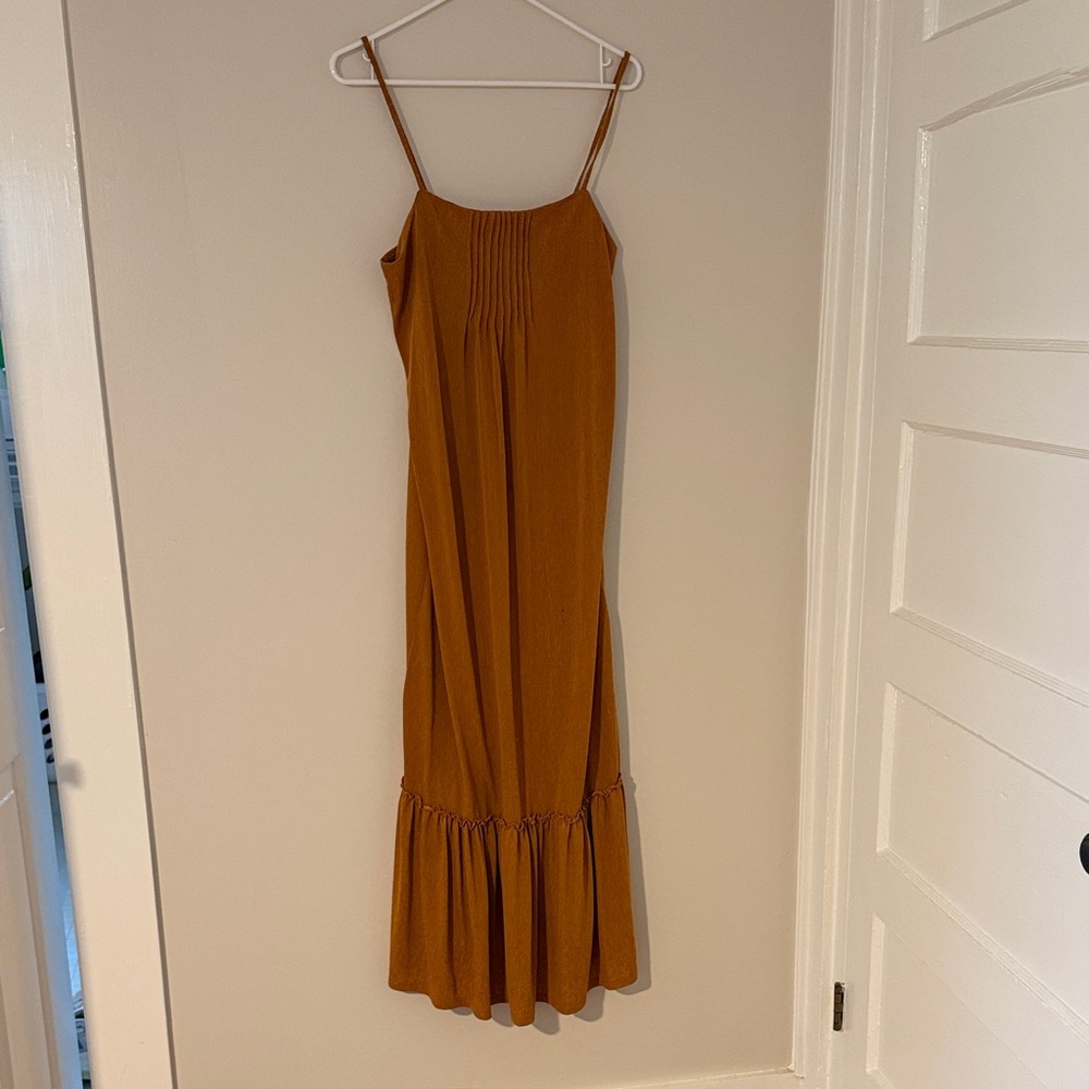 Zara Rust Spaghetti-Strap Maxi Dress